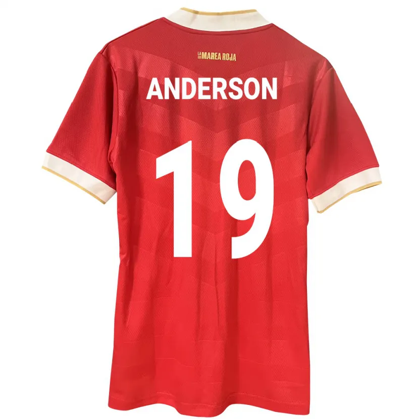 Danxen Enfant Maillot Panama Iván Anderson #19 Rouge Tenues Domicile 24-26 T-Shirt