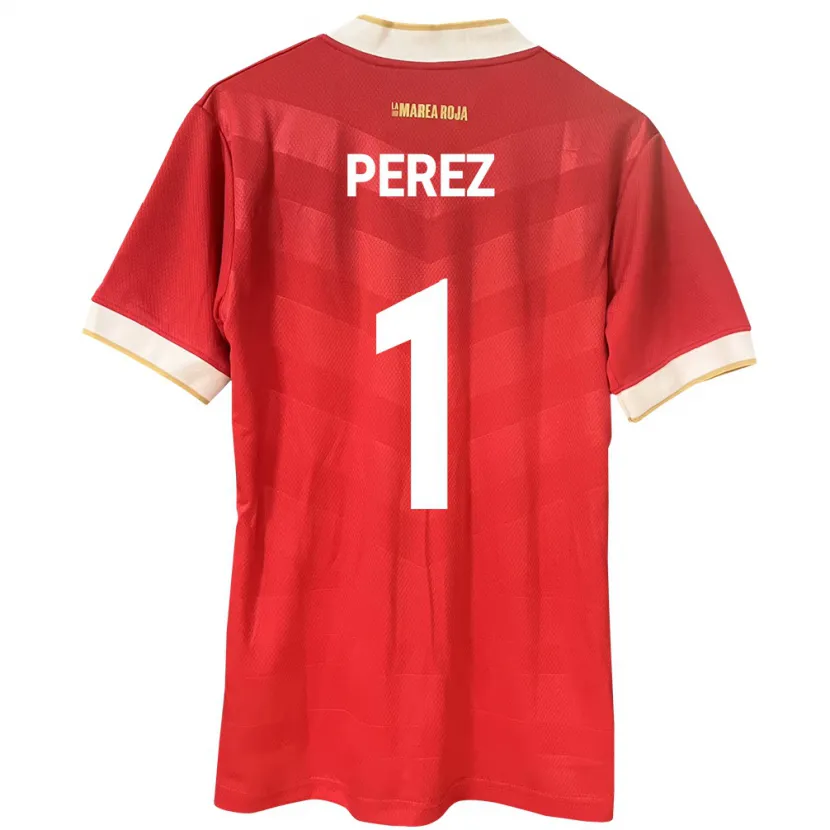 Danxen Enfant Maillot Panama Miguel Pérez #1 Rouge Tenues Domicile 24-26 T-Shirt