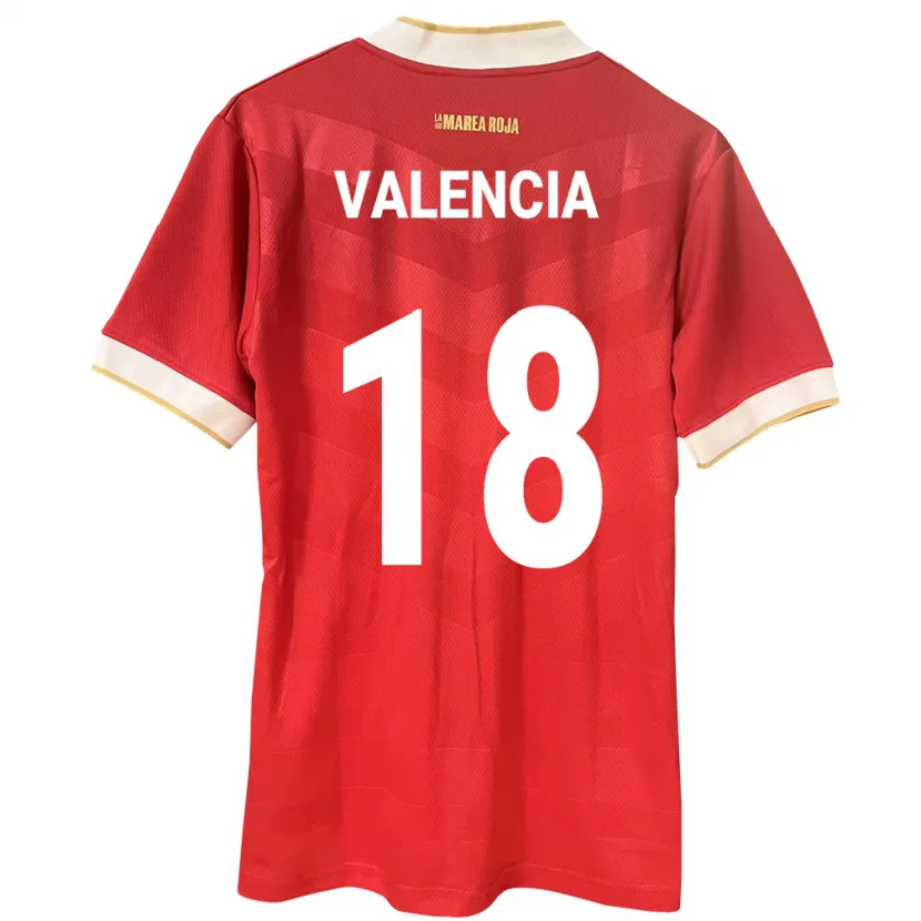 Danxen Enfant Maillot Panama Omar Valencia #18 Rouge Tenues Domicile 24-26 T-Shirt