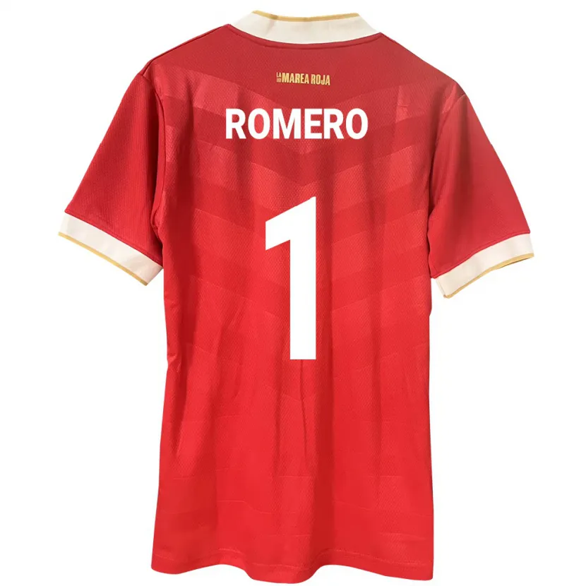 Danxen Enfant Maillot Panama Manuel Romero #1 Rouge Tenues Domicile 24-26 T-Shirt