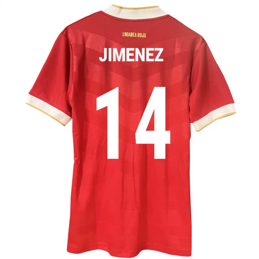 Danxen Enfant Maillot Panama Juan Jiménez #14 Rouge Tenues Domicile 24-26 T-Shirt