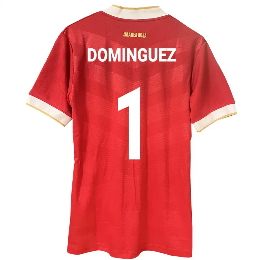 Danxen Enfant Maillot Panama Valeska Domínguez #1 Rouge Tenues Domicile 24-26 T-Shirt