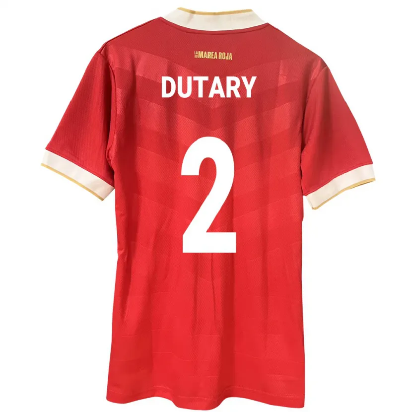 Danxen Enfant Maillot Panama Claudia Dutary #2 Rouge Tenues Domicile 24-26 T-Shirt