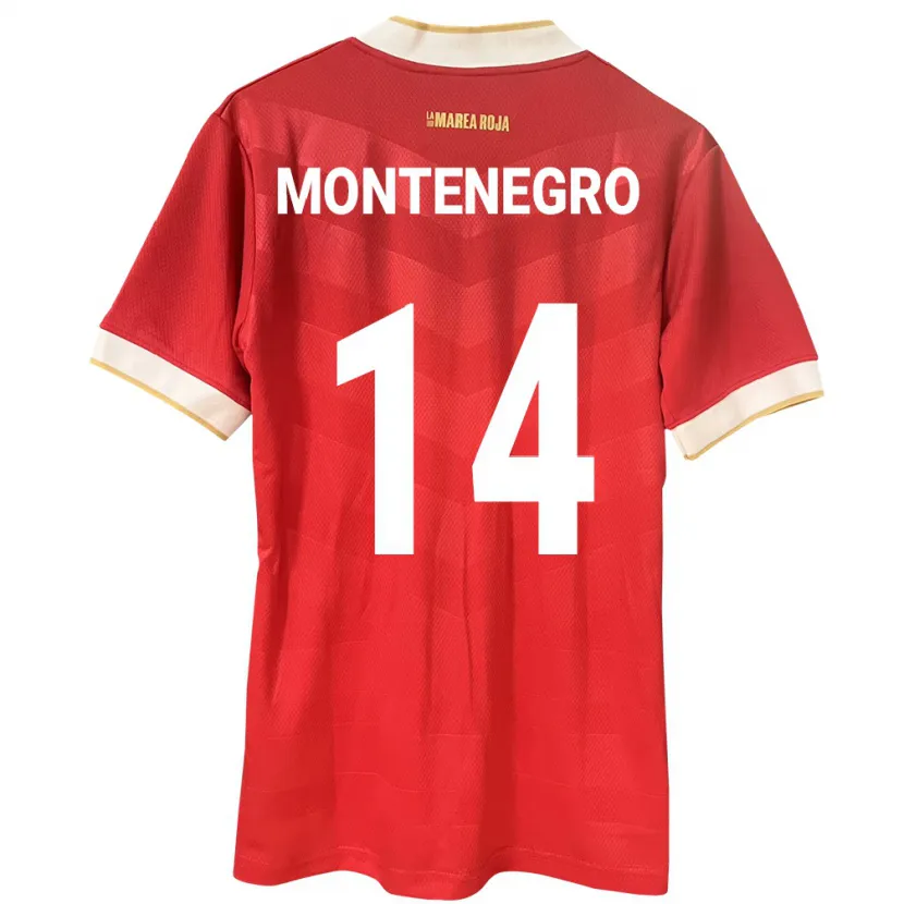 Danxen Enfant Maillot Panama Carmen Montenegro #14 Rouge Tenues Domicile 24-26 T-Shirt