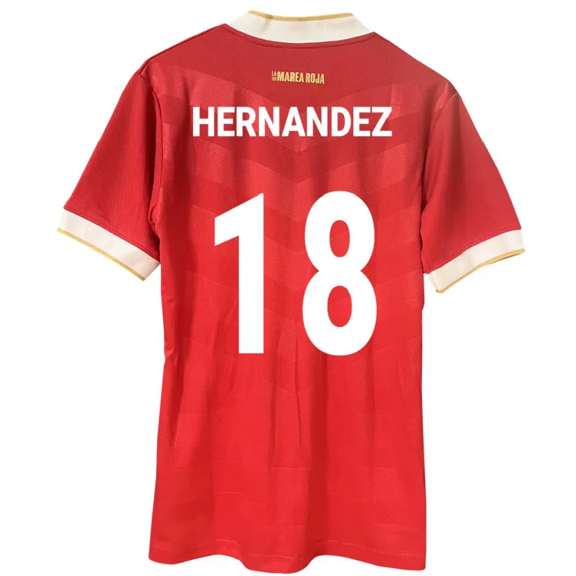 Danxen Enfant Maillot Panama Erika Hernández #18 Rouge Tenues Domicile 24-26 T-Shirt