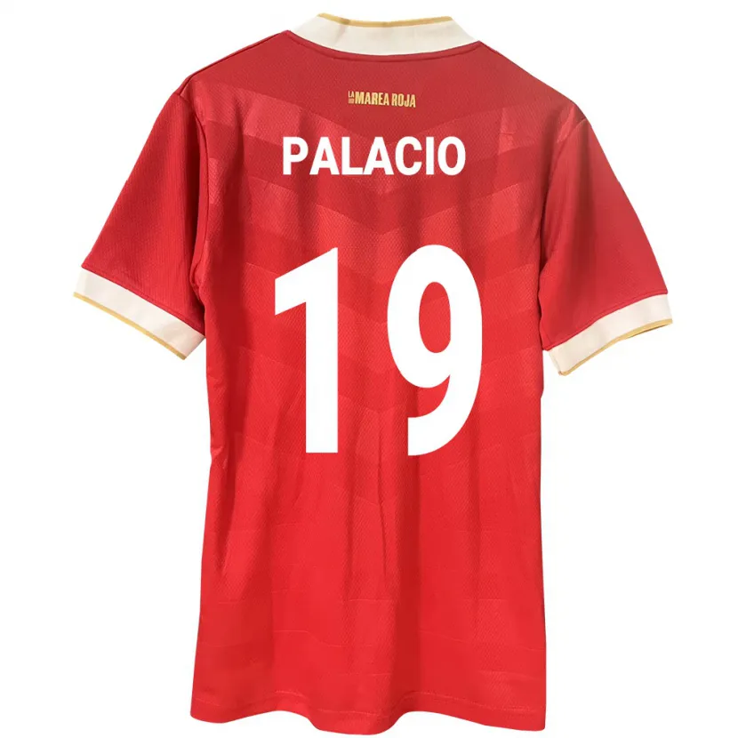 Danxen Enfant Maillot Panama Yarelis Palacio #19 Rouge Tenues Domicile 24-26 T-Shirt