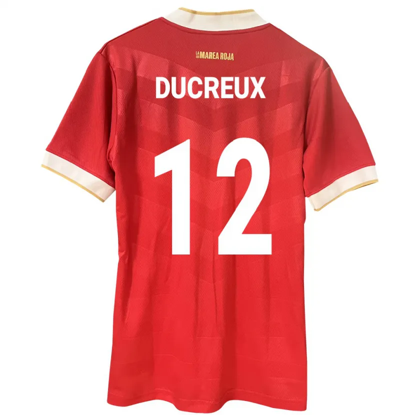 Danxen Enfant Maillot Panama Nadia Ducreux #12 Rouge Tenues Domicile 24-26 T-Shirt
