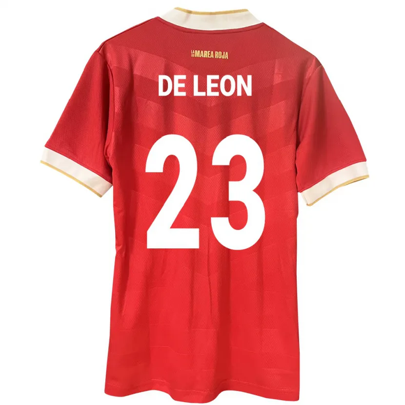 Danxen Enfant Maillot Panama Yerenis De León #23 Rouge Tenues Domicile 24-26 T-Shirt