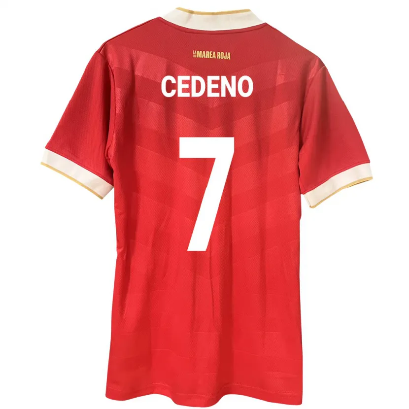 Danxen Enfant Maillot Panama Emily Cedeño #7 Rouge Tenues Domicile 24-26 T-Shirt
