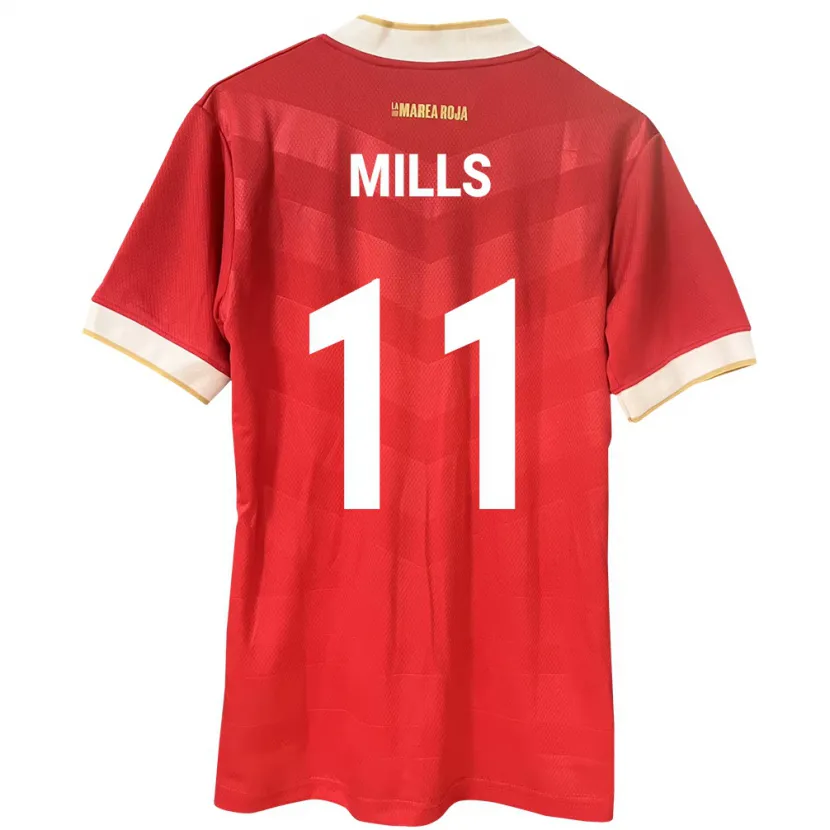 Danxen Enfant Maillot Panama Natalia Mills #11 Rouge Tenues Domicile 24-26 T-Shirt
