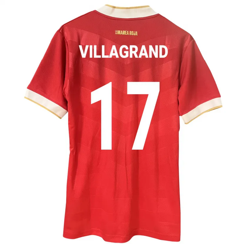 Danxen Enfant Maillot Panama Gabriela Villagrand #17 Rouge Tenues Domicile 24-26 T-Shirt