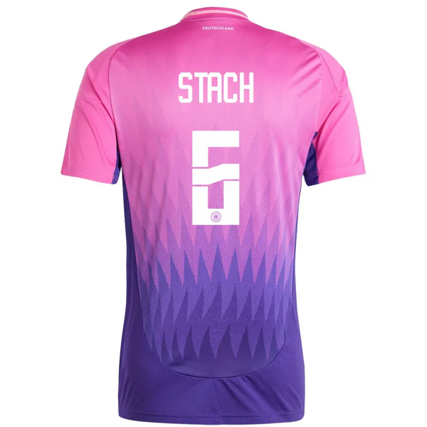 Danxen Enfant Maillot Allemagne Anton Stach #6 Rose-Mauve Tenues Extérieur 24-26 T-Shirt