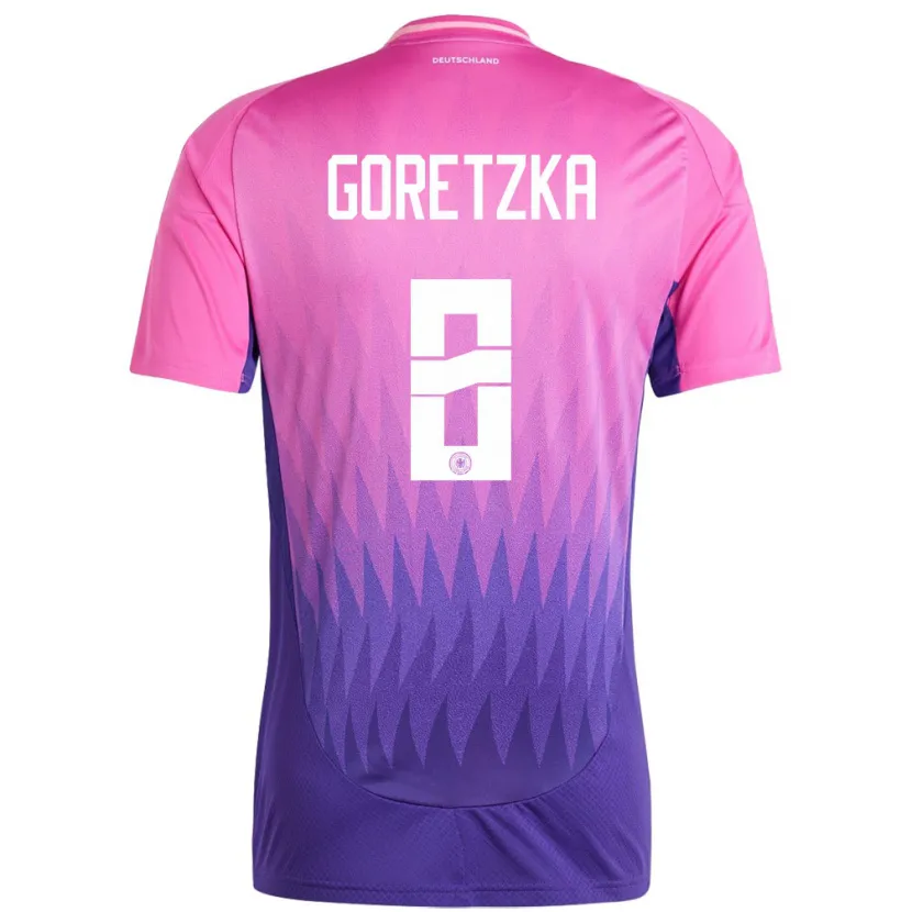 Danxen Enfant Maillot Allemagne Leon Goretzka #8 Rose-Mauve Tenues Extérieur 24-26 T-Shirt