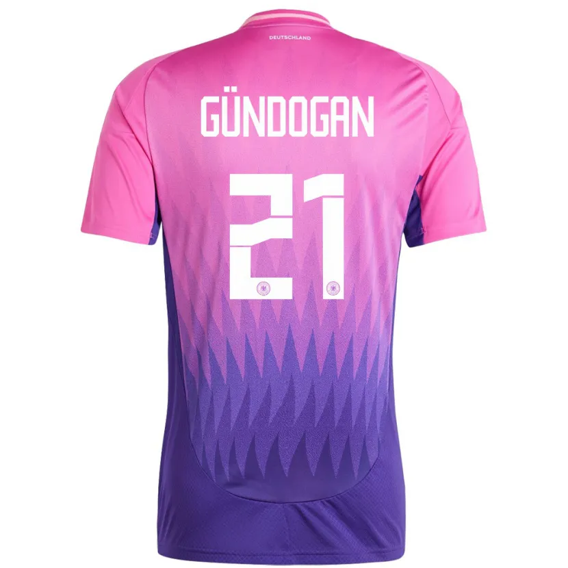 Danxen Enfant Maillot Allemagne Ilkay Gundogan #21 Rose-Mauve Tenues Extérieur 24-26 T-Shirt