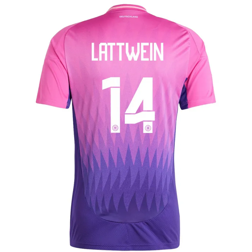 Danxen Enfant Maillot Allemagne Lena Lattwein #14 Rose-Mauve Tenues Extérieur 24-26 T-Shirt