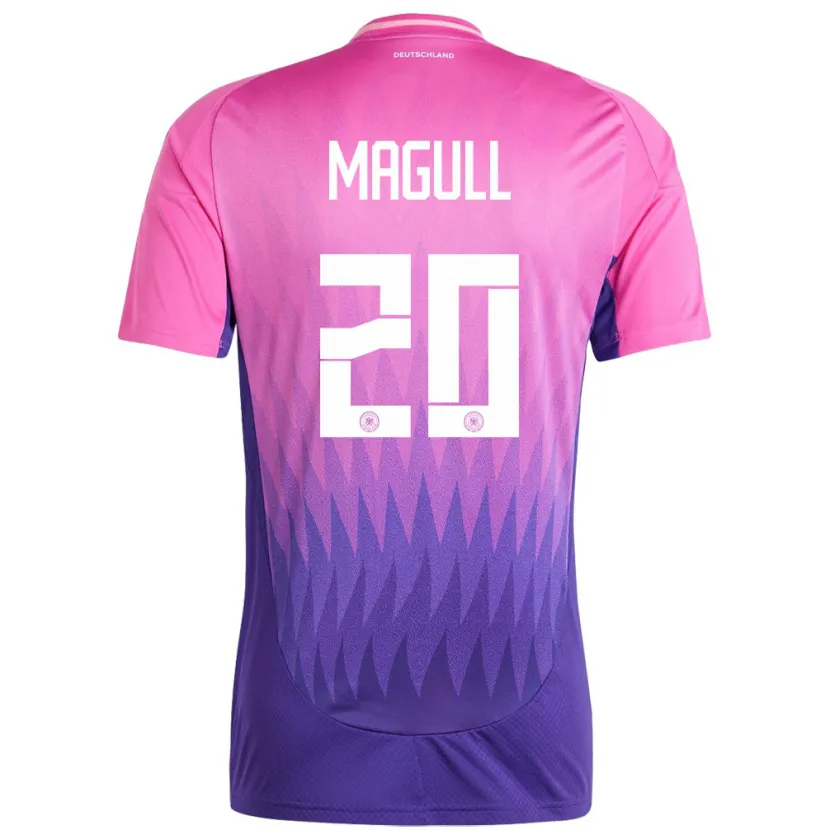 Danxen Enfant Maillot Allemagne Lina Magull #20 Rose-Mauve Tenues Extérieur 24-26 T-Shirt