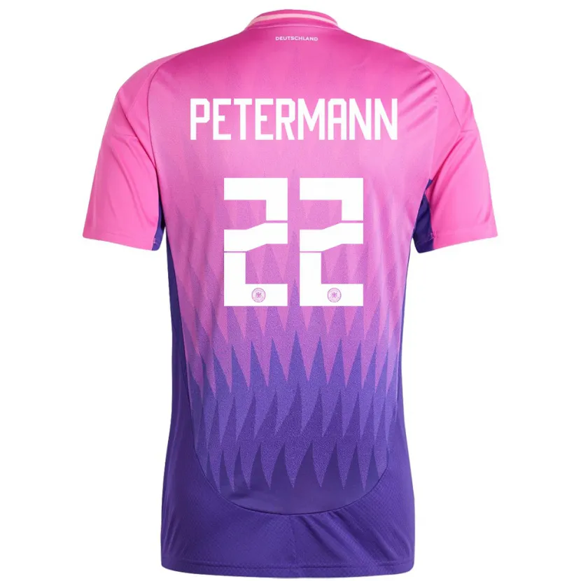 Danxen Enfant Maillot Allemagne Lena Petermann #22 Rose-Mauve Tenues Extérieur 24-26 T-Shirt