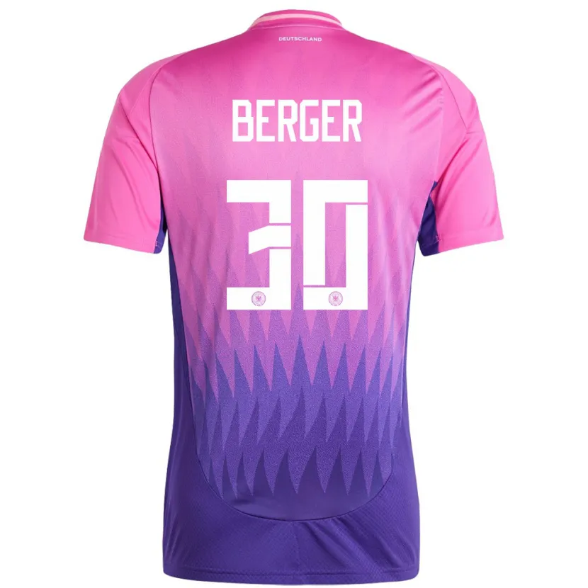 Danxen Enfant Maillot Allemagne Ann Katrin Berger #30 Rose-Mauve Tenues Extérieur 24-26 T-Shirt