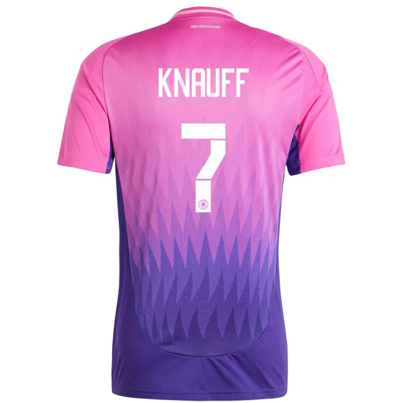 Danxen Enfant Maillot Allemagne Ansgar Knauff #7 Rose-Mauve Tenues Extérieur 24-26 T-Shirt