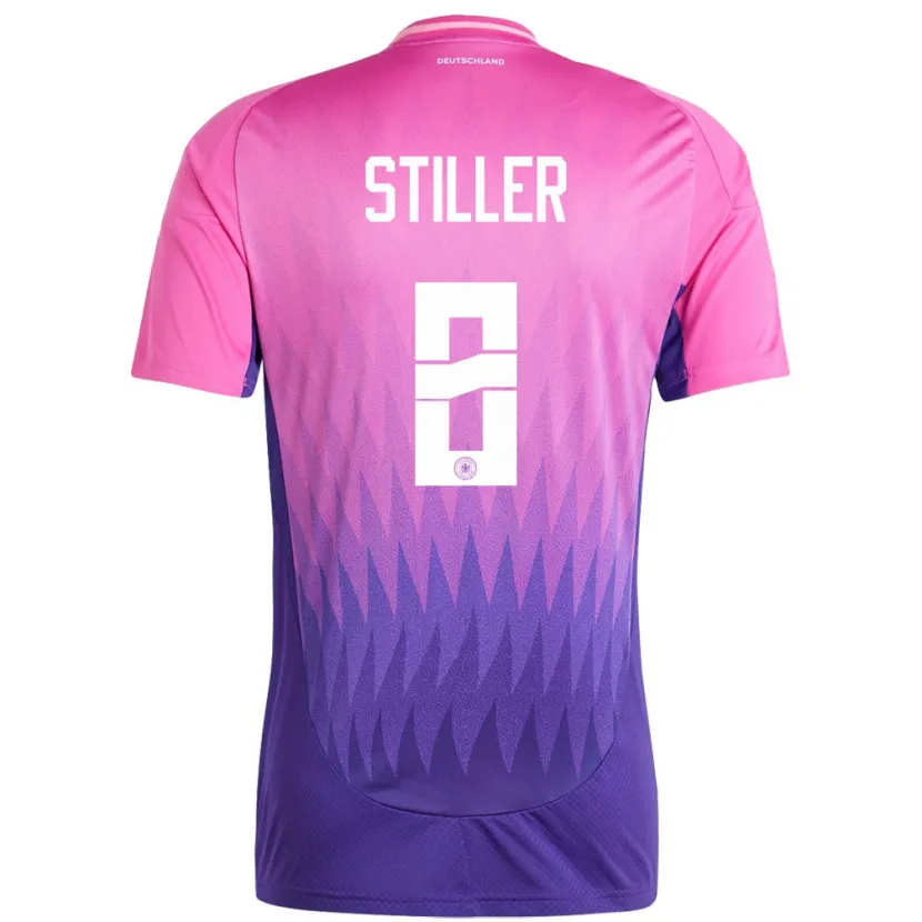 Danxen Enfant Maillot Allemagne Angelo Stiller #8 Rose-Mauve Tenues Extérieur 24-26 T-Shirt
