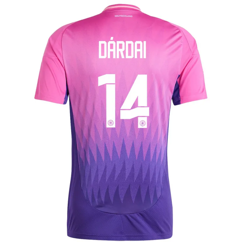 Danxen Enfant Maillot Allemagne Marton Dardai #14 Rose-Mauve Tenues Extérieur 24-26 T-Shirt