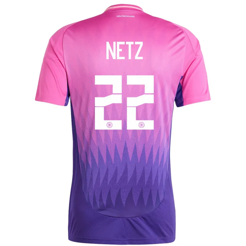 Danxen Enfant Maillot Allemagne Luca Netz #22 Rose-Mauve Tenues Extérieur 24-26 T-Shirt