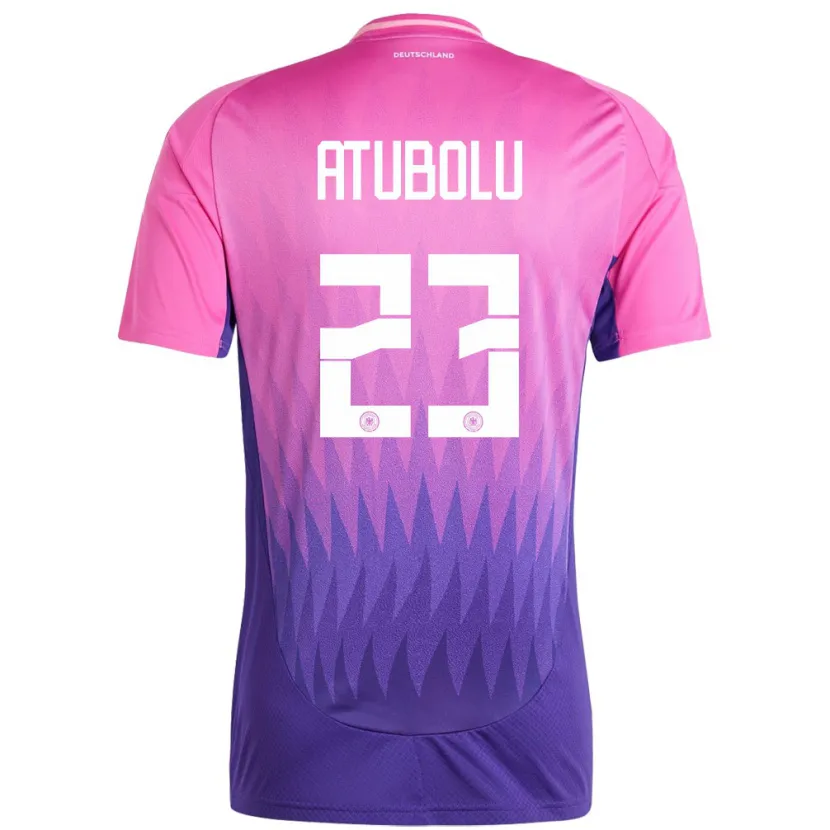 Danxen Enfant Maillot Allemagne Noah Atubolu #23 Rose-Mauve Tenues Extérieur 24-26 T-Shirt