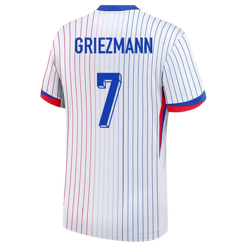 Danxen Enfant Maillot France Antoine Griezmann #7 Blanc Tenues Extérieur 24-26 T-Shirt