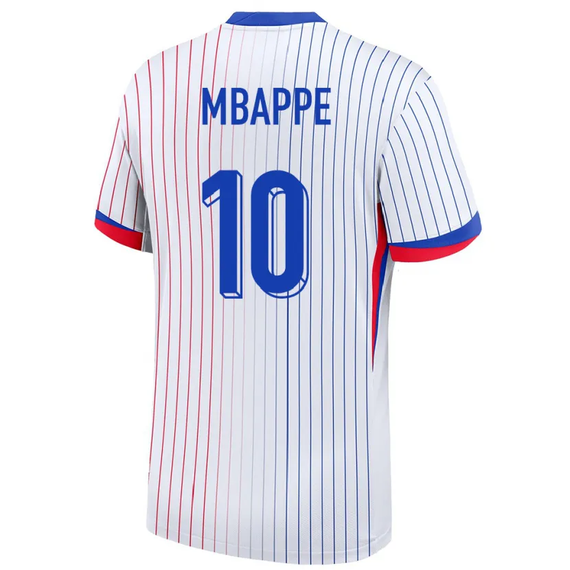 Danxen Enfant Maillot France Kylian Mbappe #10 Blanc Tenues Extérieur 24-26 T-Shirt