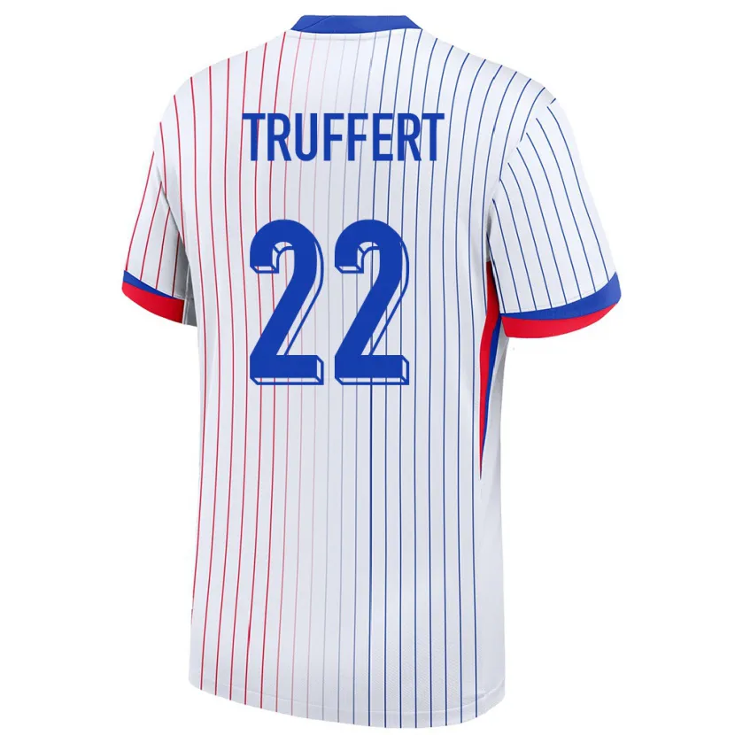 Danxen Enfant Maillot France Adrien Truffert #22 Blanc Tenues Extérieur 24-26 T-Shirt