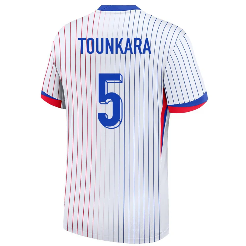 Danxen Enfant Maillot France Aissatou Tounkara #5 Blanc Tenues Extérieur 24-26 T-Shirt