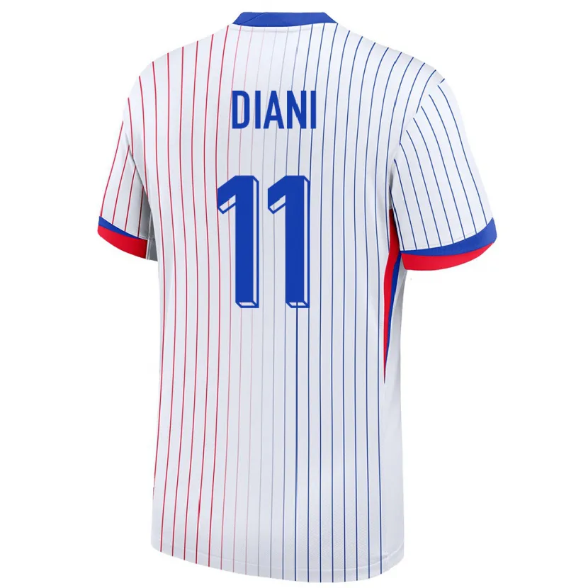 Danxen Enfant Maillot France Kadidiatou Diani #11 Blanc Tenues Extérieur 24-26 T-Shirt