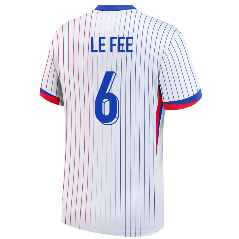 Danxen Enfant Maillot France Enzo Le Fee #6 Blanc Tenues Extérieur 24-26 T-Shirt