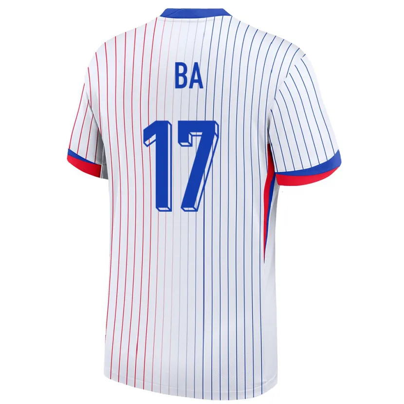 Danxen Enfant Maillot France Abdoullah Ba #17 Blanc Tenues Extérieur 24-26 T-Shirt