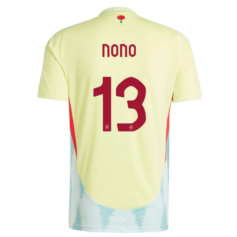 Danxen Enfant Maillot Espagne Nono #13 Jaune Tenues Extérieur 24-26 T-Shirt