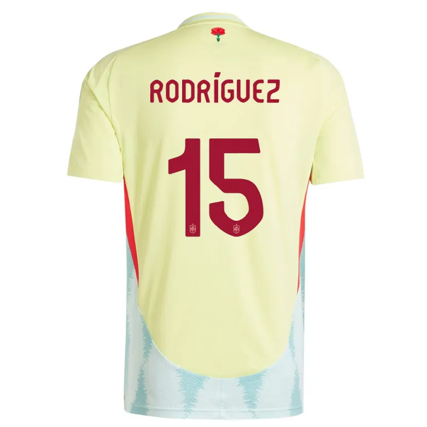 Danxen Enfant Maillot Espagne Dani Rodriguez #15 Jaune Tenues Extérieur 24-26 T-Shirt