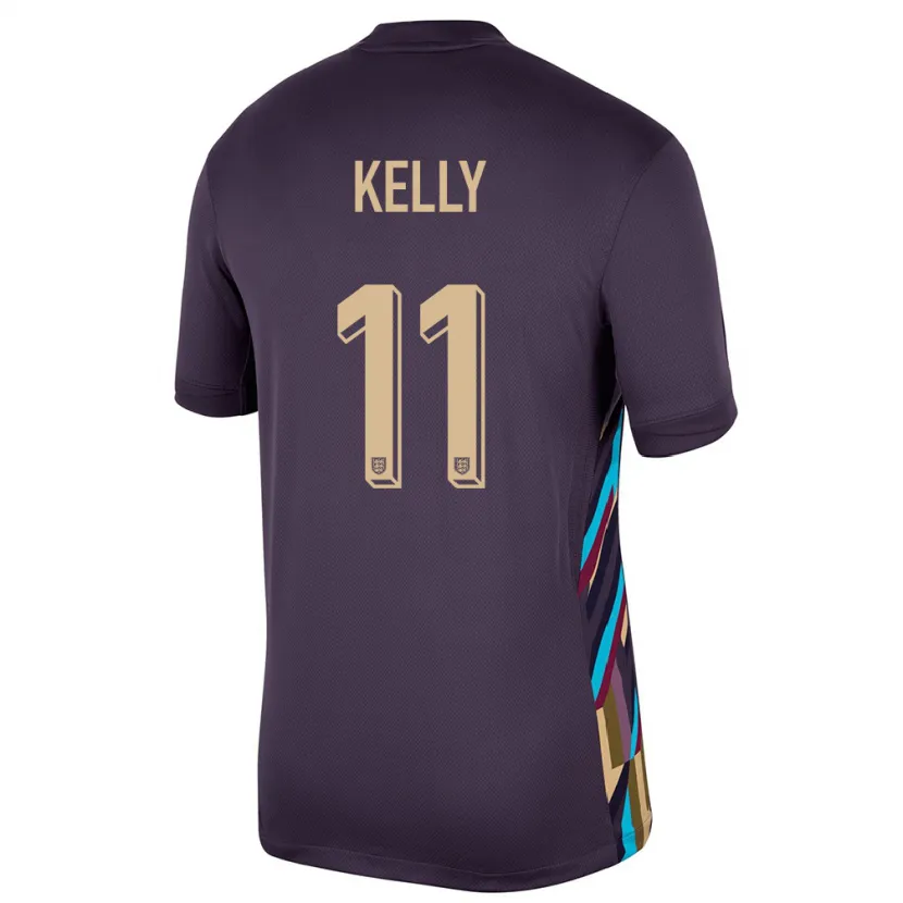 Danxen Enfant Maillot Angleterre Chloe Kelly #11 Raisins Noirs Tenues Extérieur 24-26 T-Shirt