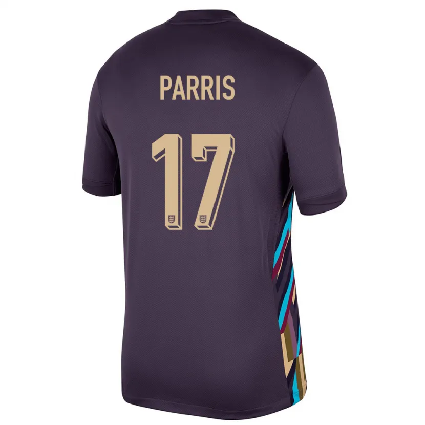 Danxen Enfant Maillot Angleterre Nikita Parris #17 Raisins Noirs Tenues Extérieur 24-26 T-Shirt