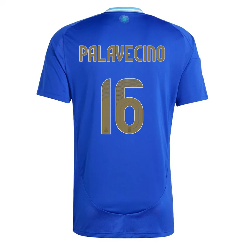 Danxen Enfant Maillot Argentine Nicolas Palavecino #16 Bleu Tenues Extérieur 24-26 T-Shirt