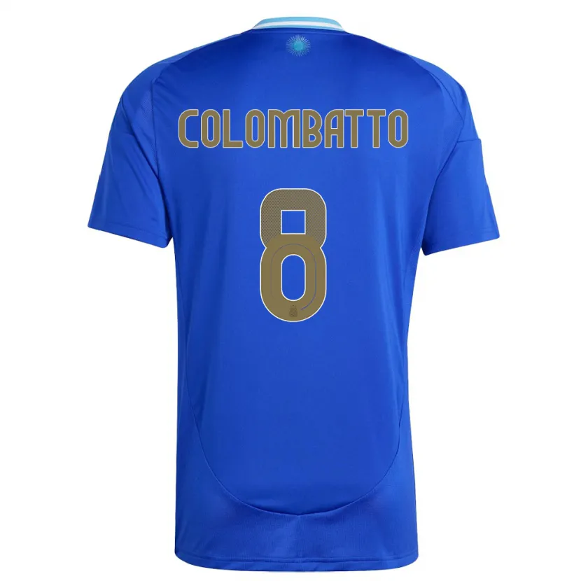 Danxen Enfant Maillot Argentine Santiago Colombatto #8 Bleu Tenues Extérieur 24-26 T-Shirt