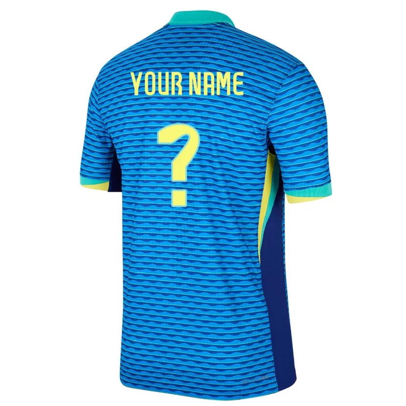 Danxen Enfant Maillot Brésil Votre Nom #0 Bleu Tenues Extérieur 24-26 T-Shirt