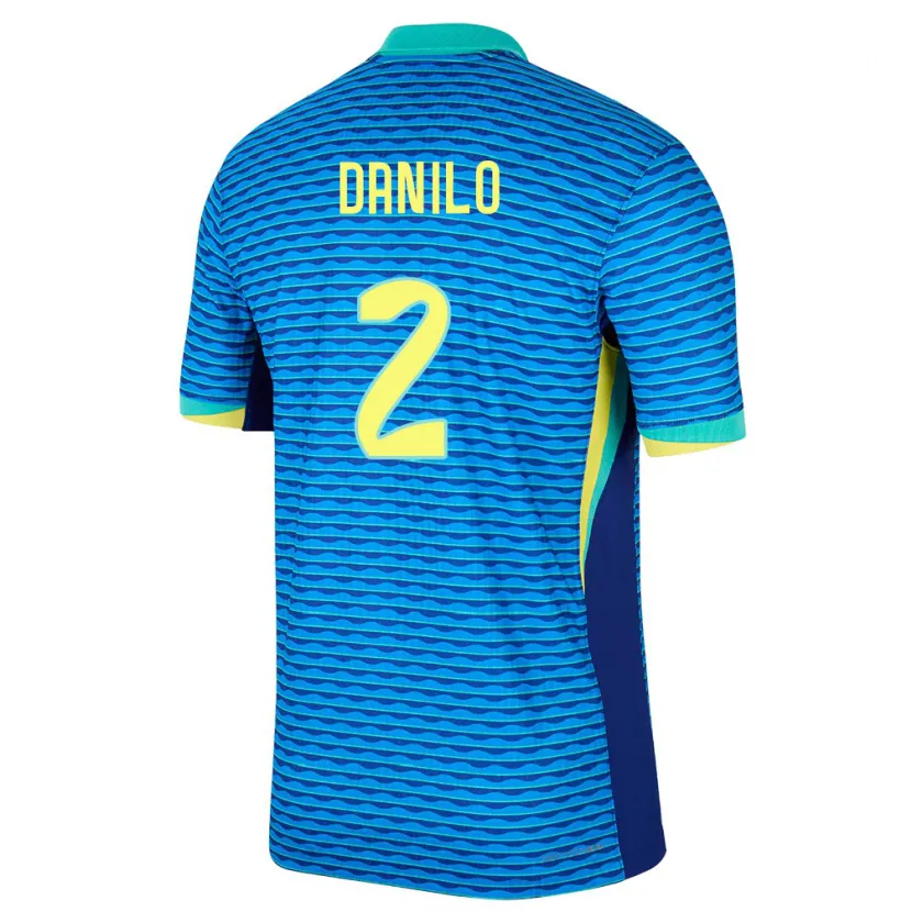 Danxen Enfant Maillot Brésil Danilo #2 Bleu Tenues Extérieur 24-26 T-Shirt