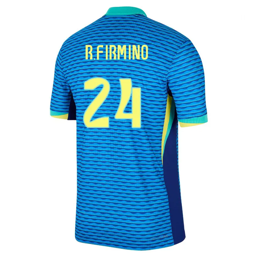 Danxen Enfant Maillot Brésil Roberto Firmino #24 Bleu Tenues Extérieur 24-26 T-Shirt