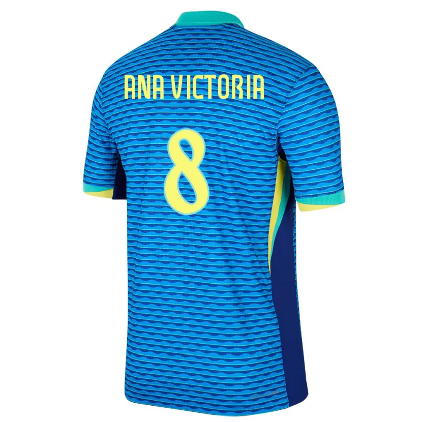 Danxen Enfant Maillot Brésil Ana Victoria #8 Bleu Tenues Extérieur 24-26 T-Shirt