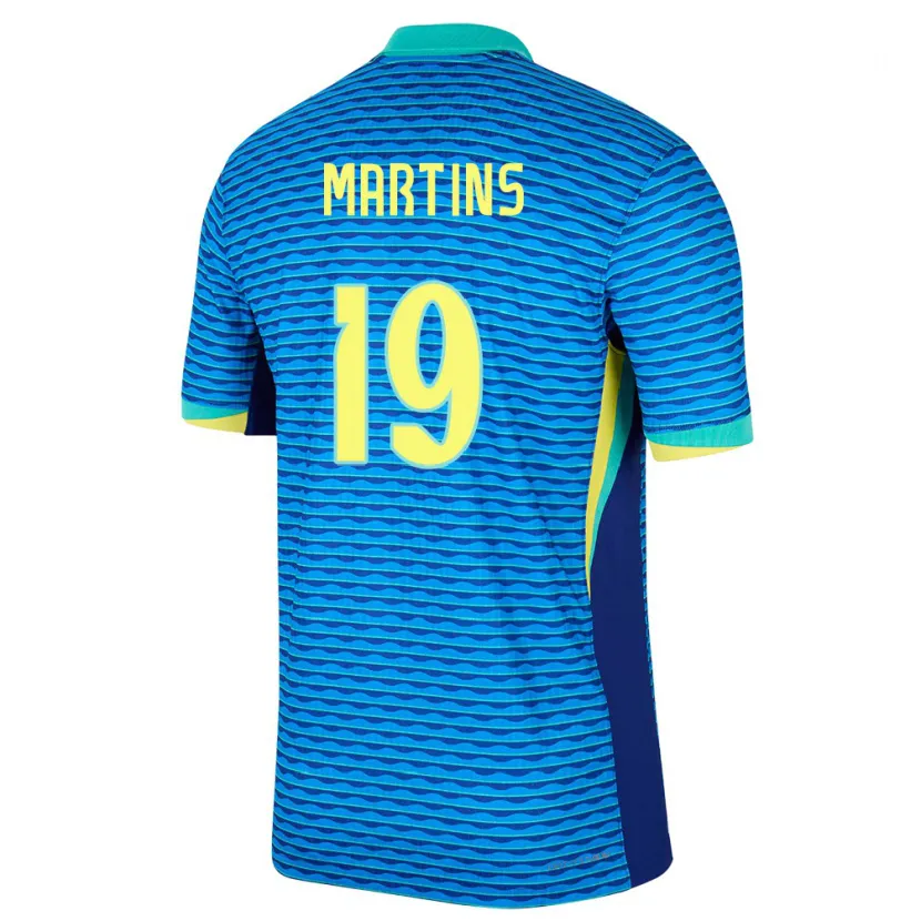 Danxen Enfant Maillot Brésil Matheus Martins #19 Bleu Tenues Extérieur 24-26 T-Shirt