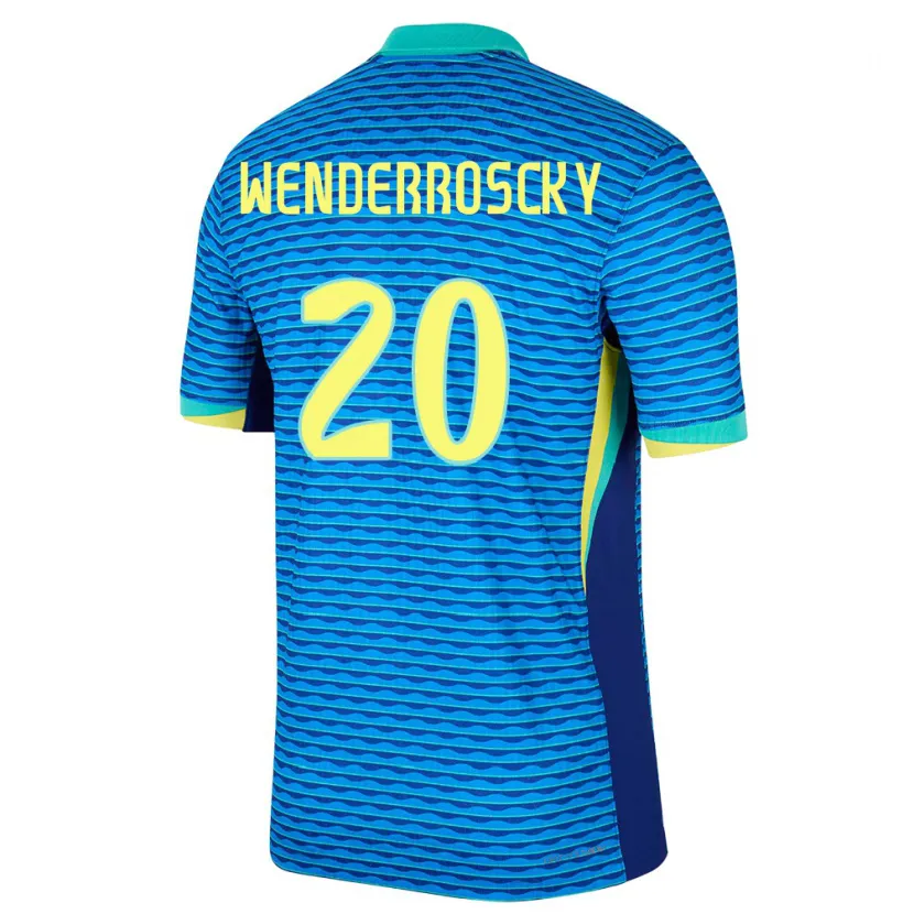 Danxen Enfant Maillot Brésil Arthur Wenderroscky #20 Bleu Tenues Extérieur 24-26 T-Shirt