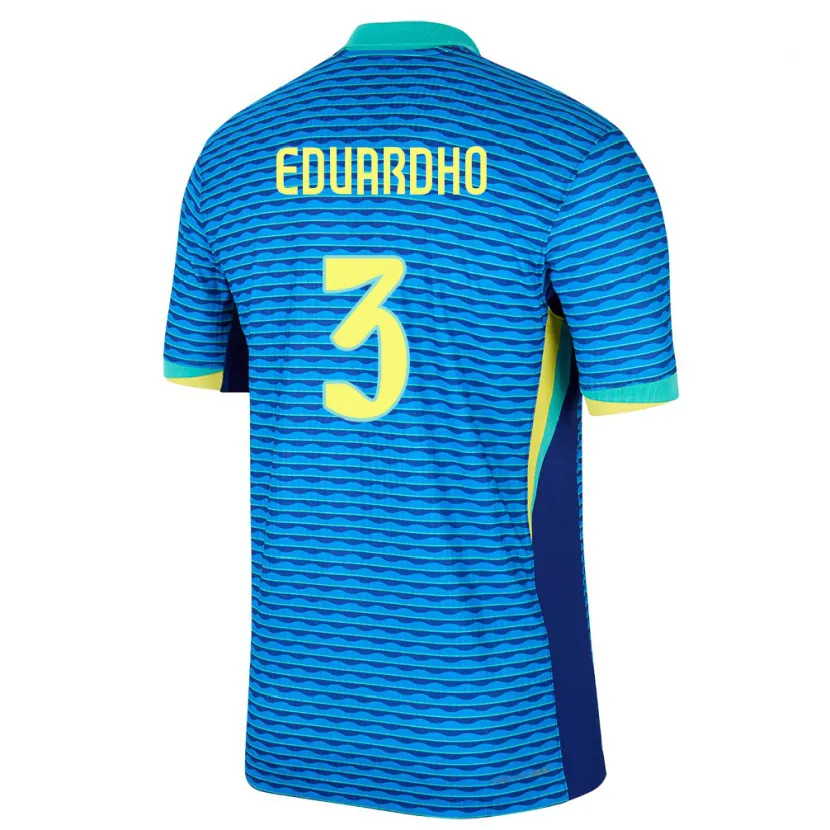 Danxen Enfant Maillot Brésil Eduardho #3 Bleu Tenues Extérieur 24-26 T-Shirt