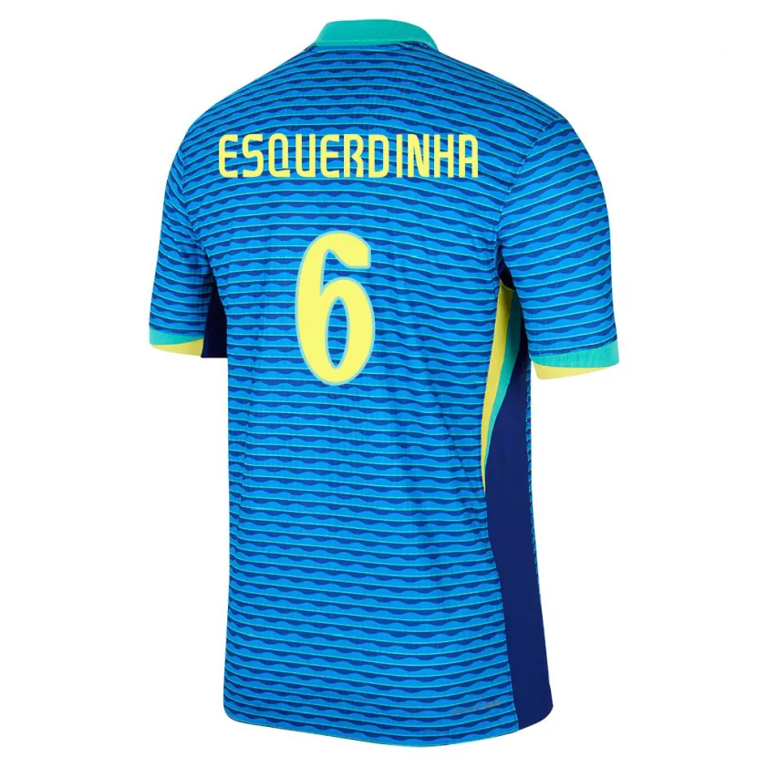 Danxen Enfant Maillot Brésil Esquerdinha #6 Bleu Tenues Extérieur 24-26 T-Shirt