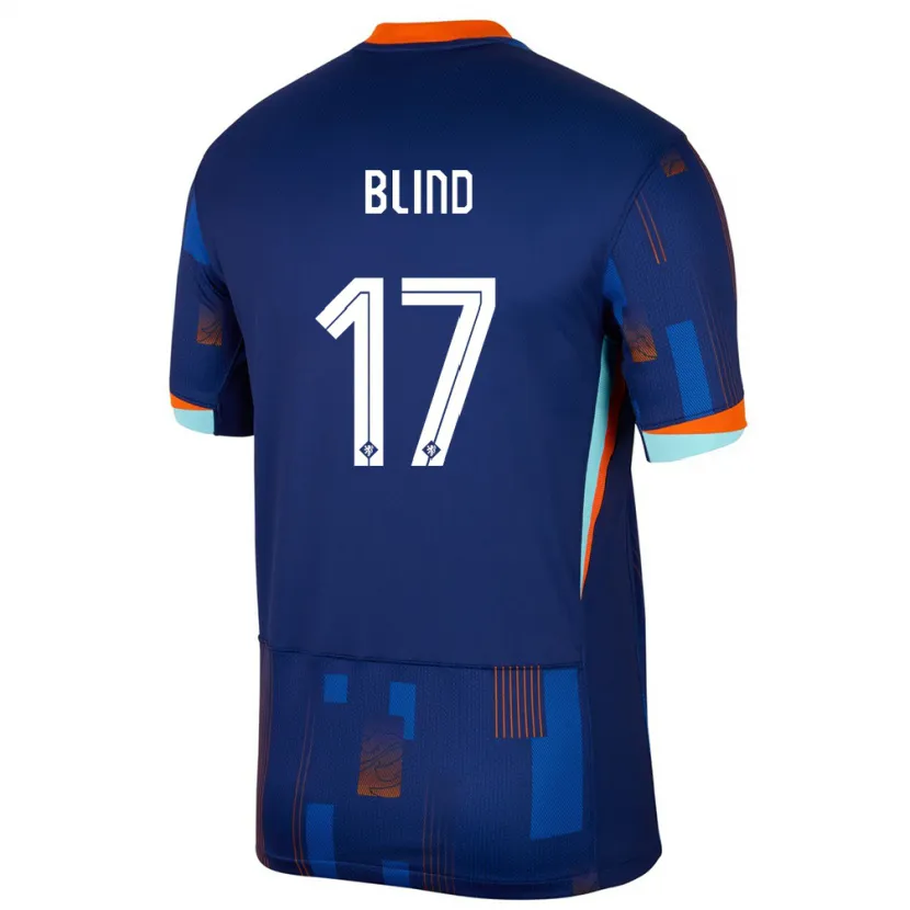 Danxen Enfant Maillot Pays-Bas Daley Blind #17 Bleu Tenues Extérieur 24-26 T-Shirt