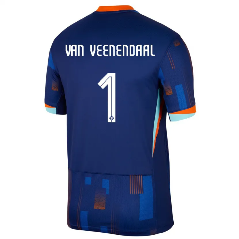 Danxen Enfant Maillot Pays-Bas Sari Van Veenendaal #1 Bleu Tenues Extérieur 24-26 T-Shirt